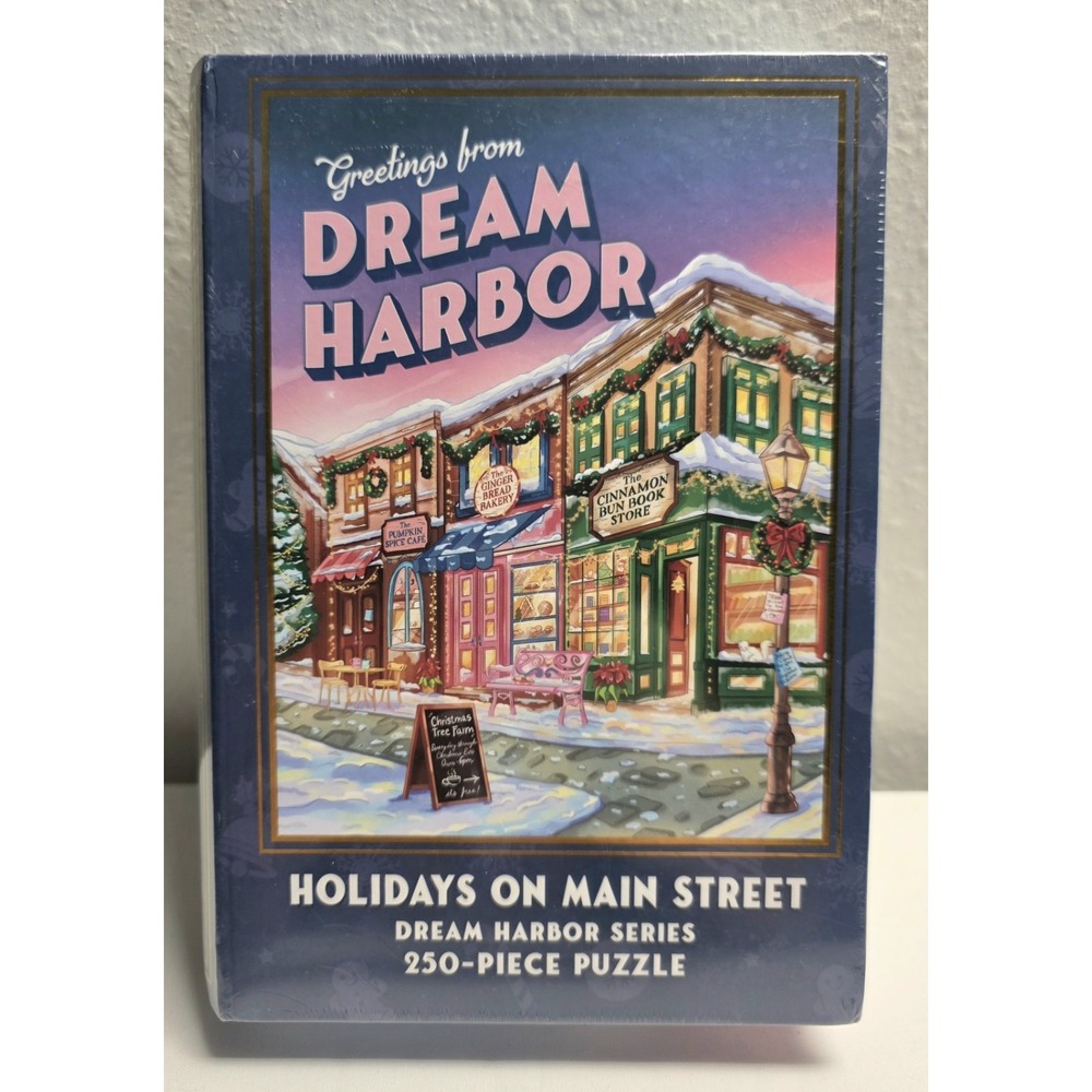 Dream Harbor Holidays on Main Street 250 Piece Puzzle Sealed Laurie Gilmore